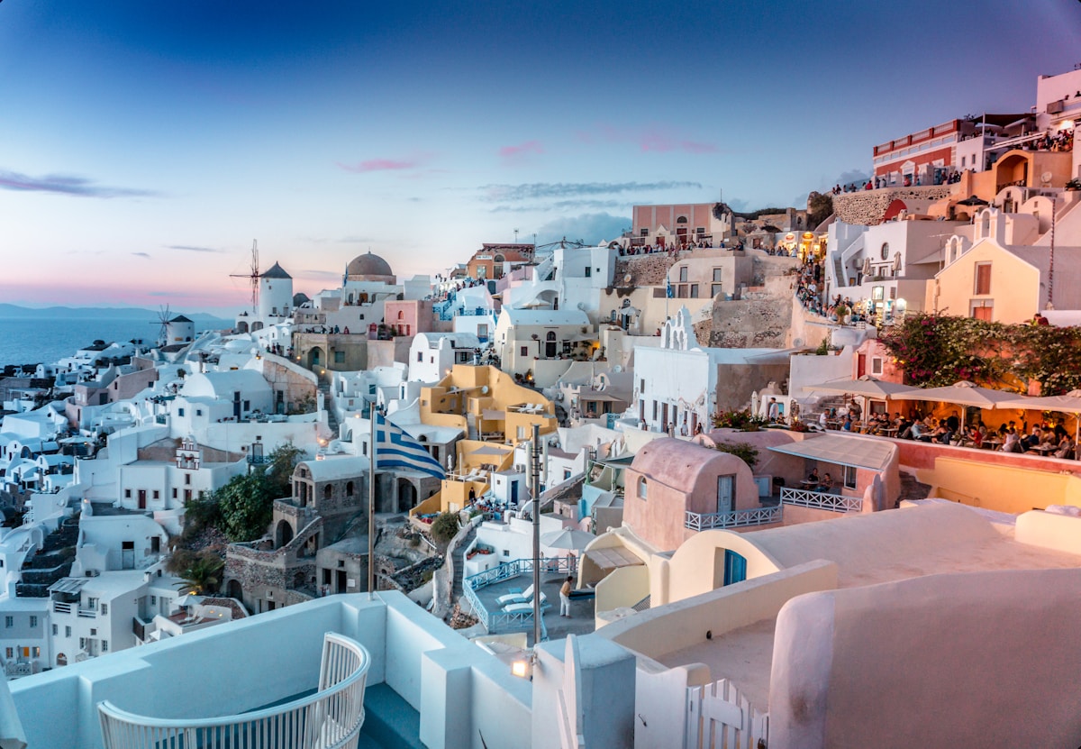 Τοπίο Santorini στην Ελλάδα, δημοφιλής προορισμός Instagram influencers