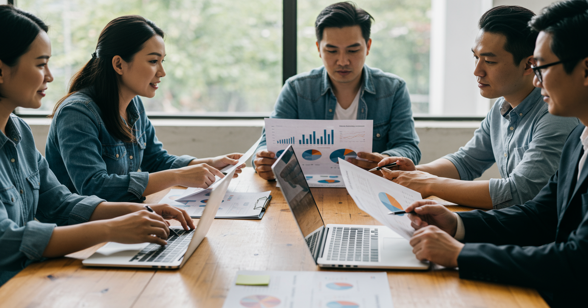 Brand marketing team reviewing influencer campaign attribution reports and building an ROI measurement stack with incrementality testing data for 2026 influencer marketing strategy