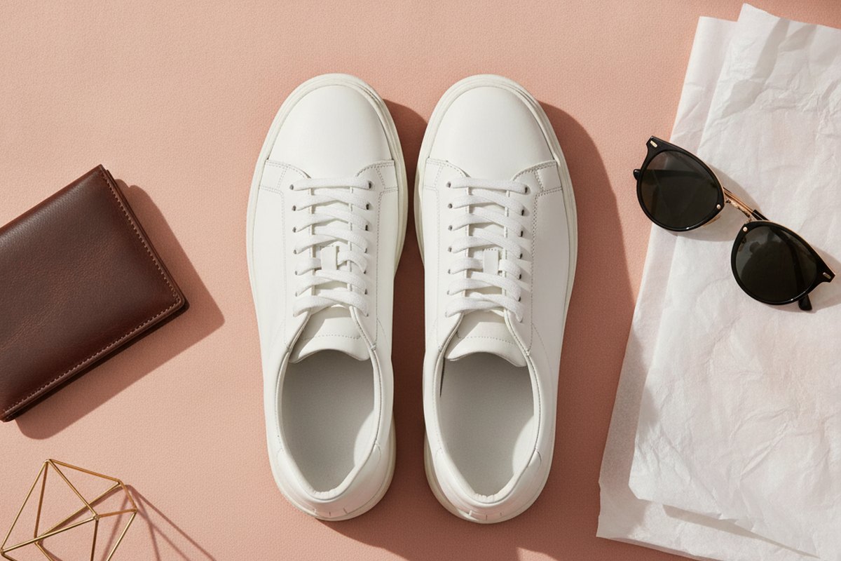 Modern e-commerce product flatlay