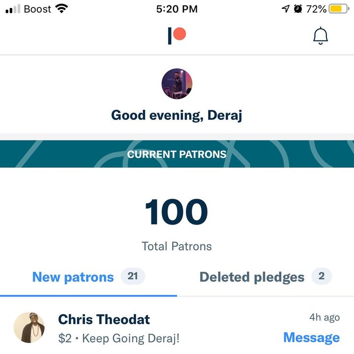 Man thank you to everyone who’s been supporting me through Patreon. We just hit 100 patrons today! As an independent artist I literally can’t do it without y’all. We put so much time and effort into our craft and your support makes what I do possible. Freaking love y’all! And if you haven’t heard about it and want to support hit the link in my bio for more details. 🤙🏽 new music on the way too.