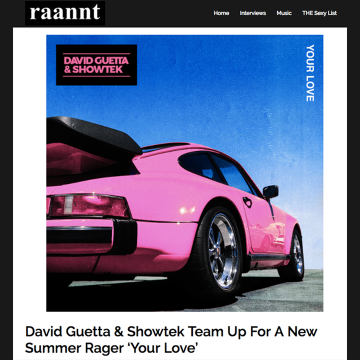 #NewPost: @DavidGuetta & @Showtek team up for new track 'Your Love'
http://raannt.com/david-guetta-showtek-team-up-for-a-new-summer-rager-your-love/