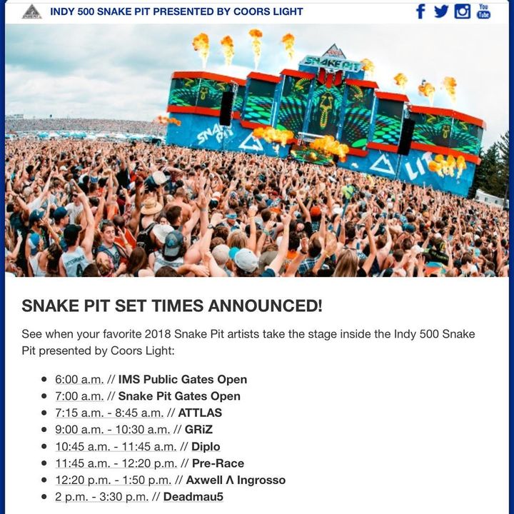 🐍 Set times 🐍 and
10 things you need to know about the Indy 500 Snake Pit 
👉🏽 http://raannt.com/indy-500-snake-pit-2018-1st-timer-guide/ 👈🏽