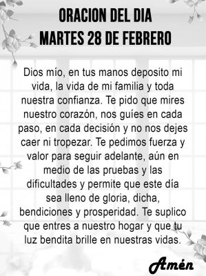 RT @MiOracionDiaria: Oración del día martes 28 de febrero de 2023 https://t.co/5fwThn81aV