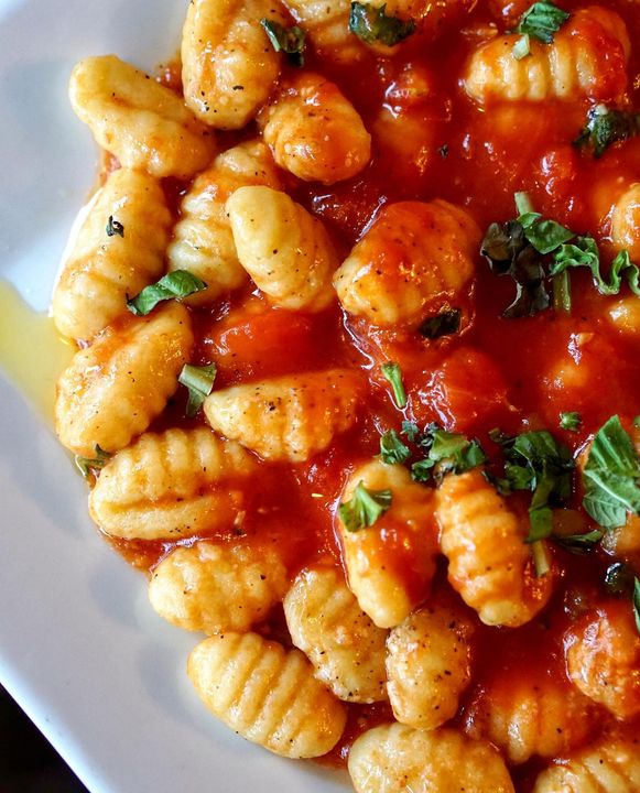Rolling on those #gnocchi vibes. Love this photo because it really shows the texture of the gnocchi. Not all gnocchi needs to have these ridges, but the benefit of them (besides looking cool) is that the ridges allow each piece of gnocchi to collect some extra sauce, which will give each bite extra taste! #mindblown