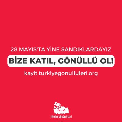 RT @gonulluTR: 28 Mayıs'ta sandıklarda daha kalabalık olmak için BİZE KATIL, GÖNÜLLÜ OL!
https://t.co/DB4sNOgV7p https://t.co/pMvZBCswjV