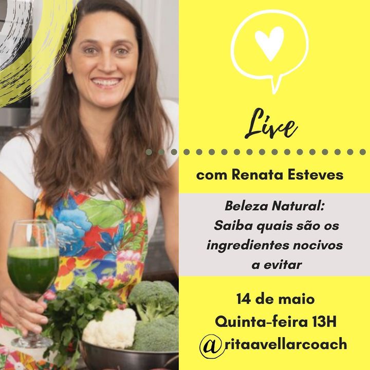 Hoje fiz uma live super bacana com a Rita Avellar Coach sobre ingredientes presentes nos cosméticos que podem afetar a saúde. 
Ficou gravada no IGTV do perfil dela: 

https://www.instagram.com/tv/CALPOSygfCI/

Está imperdível, não deixem de assistir! 😉💚